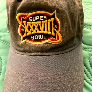 Super Bowl XXXVIII 38 Patriots Panthers Houston Texas 2004 Reebok Adjustable Hat